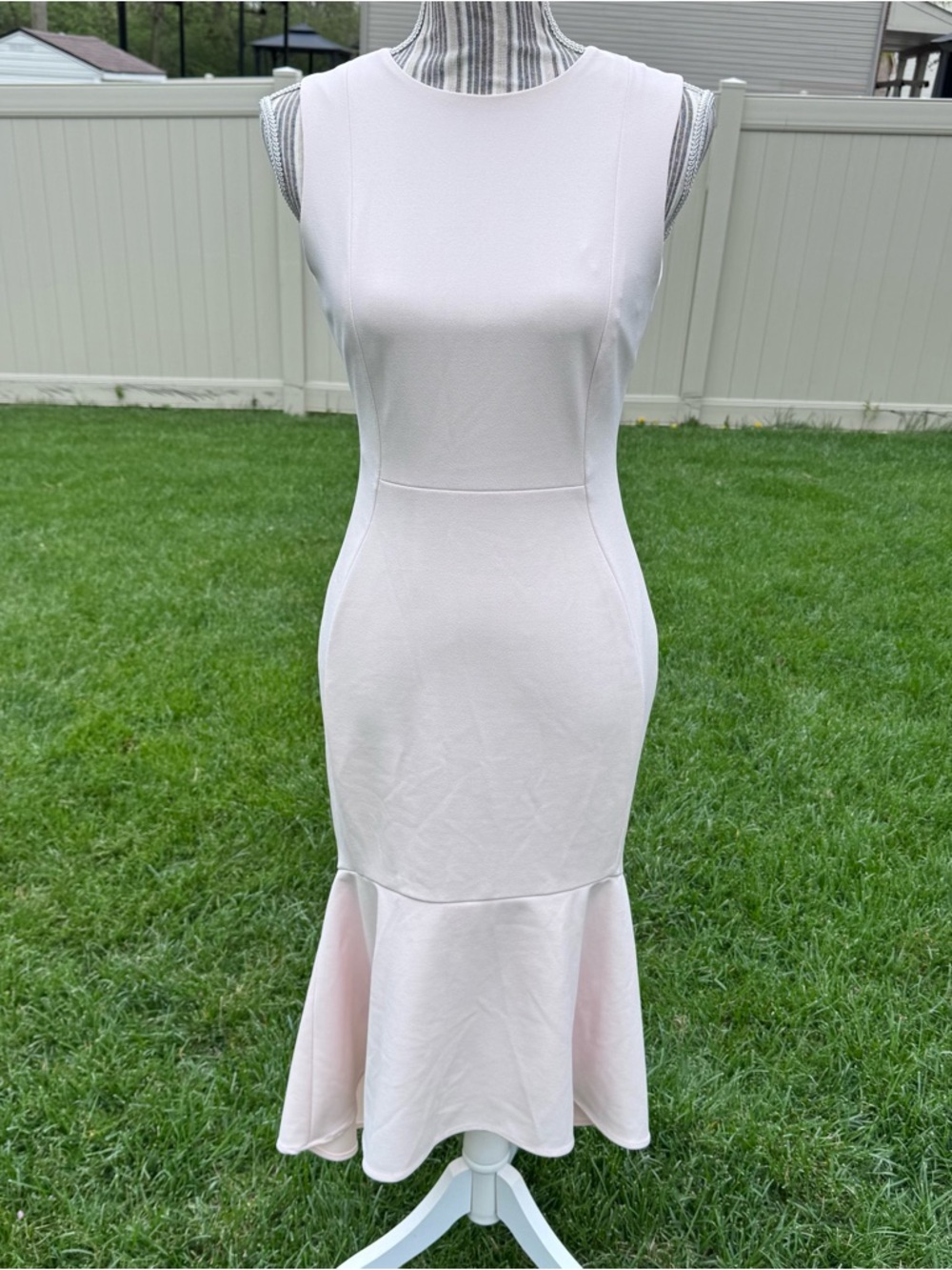 Calvin Klein Formal Cocktail Mermaid Dress Blush Pink EUC sz 2